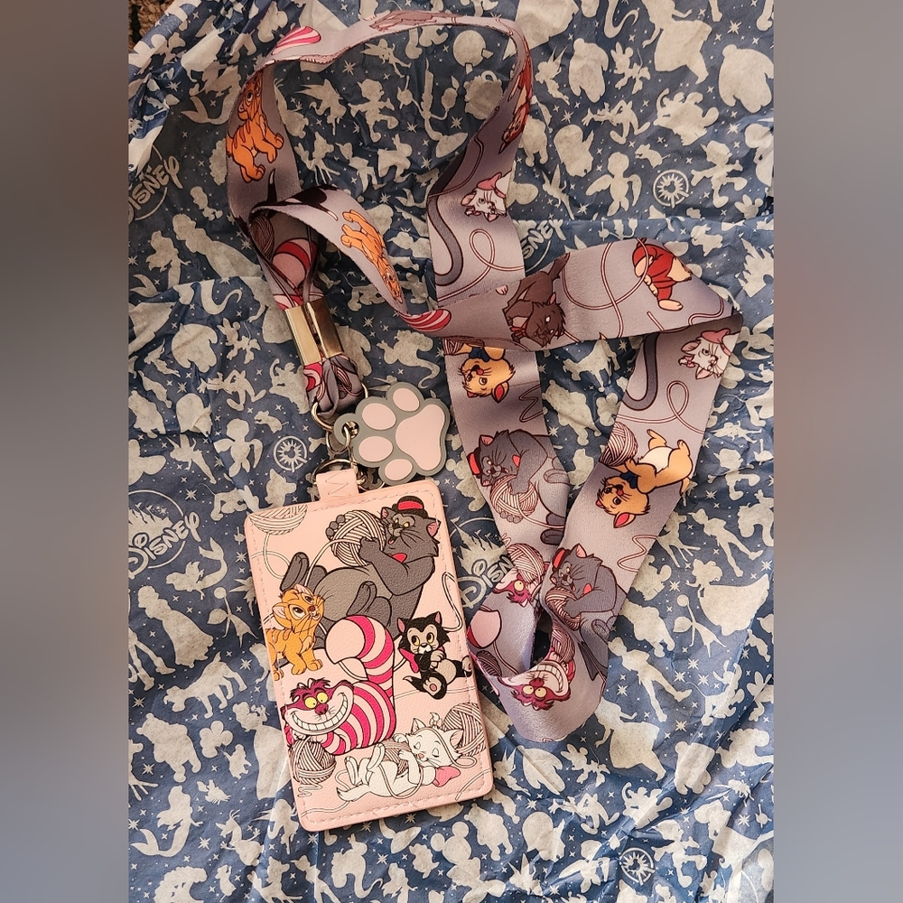Loungefly Disney Cats ID Holder and Lanyard - HTF, NWOT
